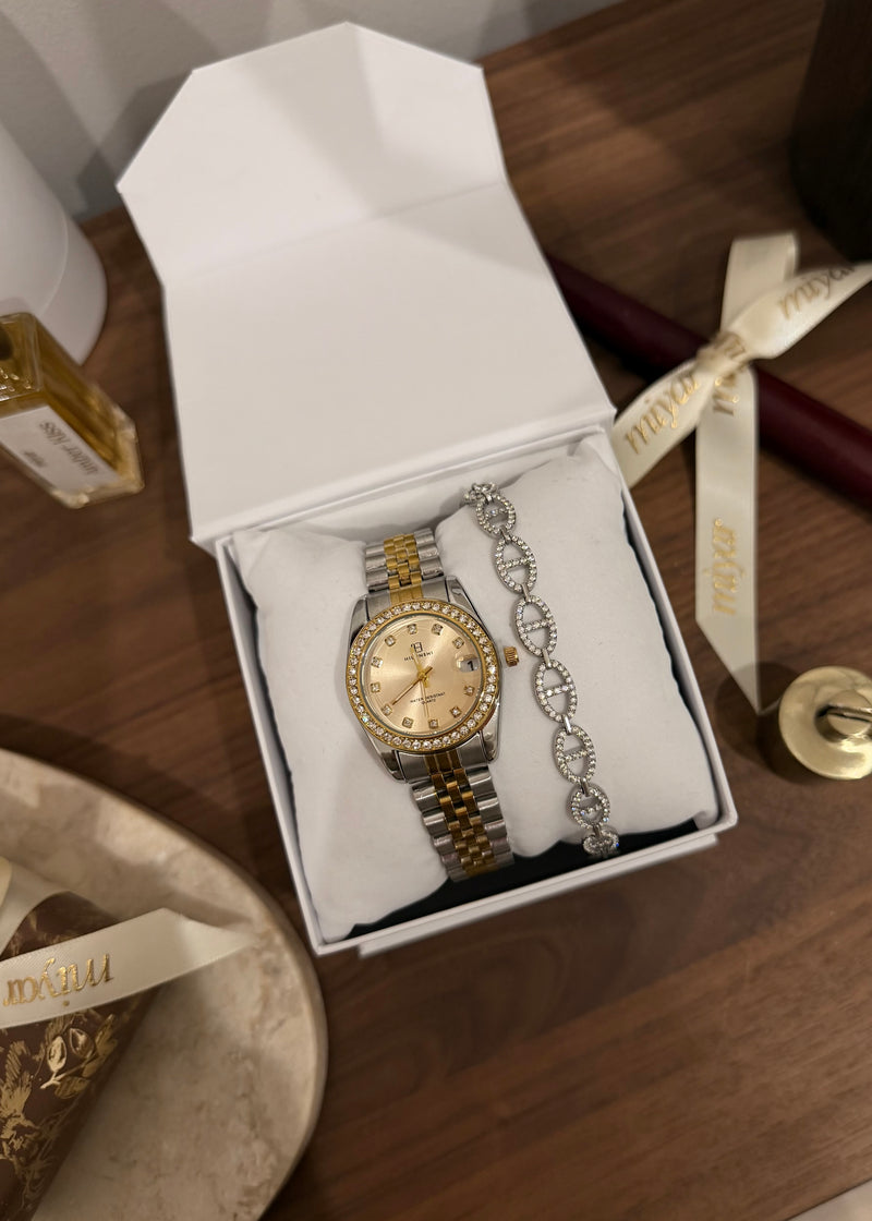 COFFRET MONTRE CLASSY + BRACELET DILARA ARGENTÉ