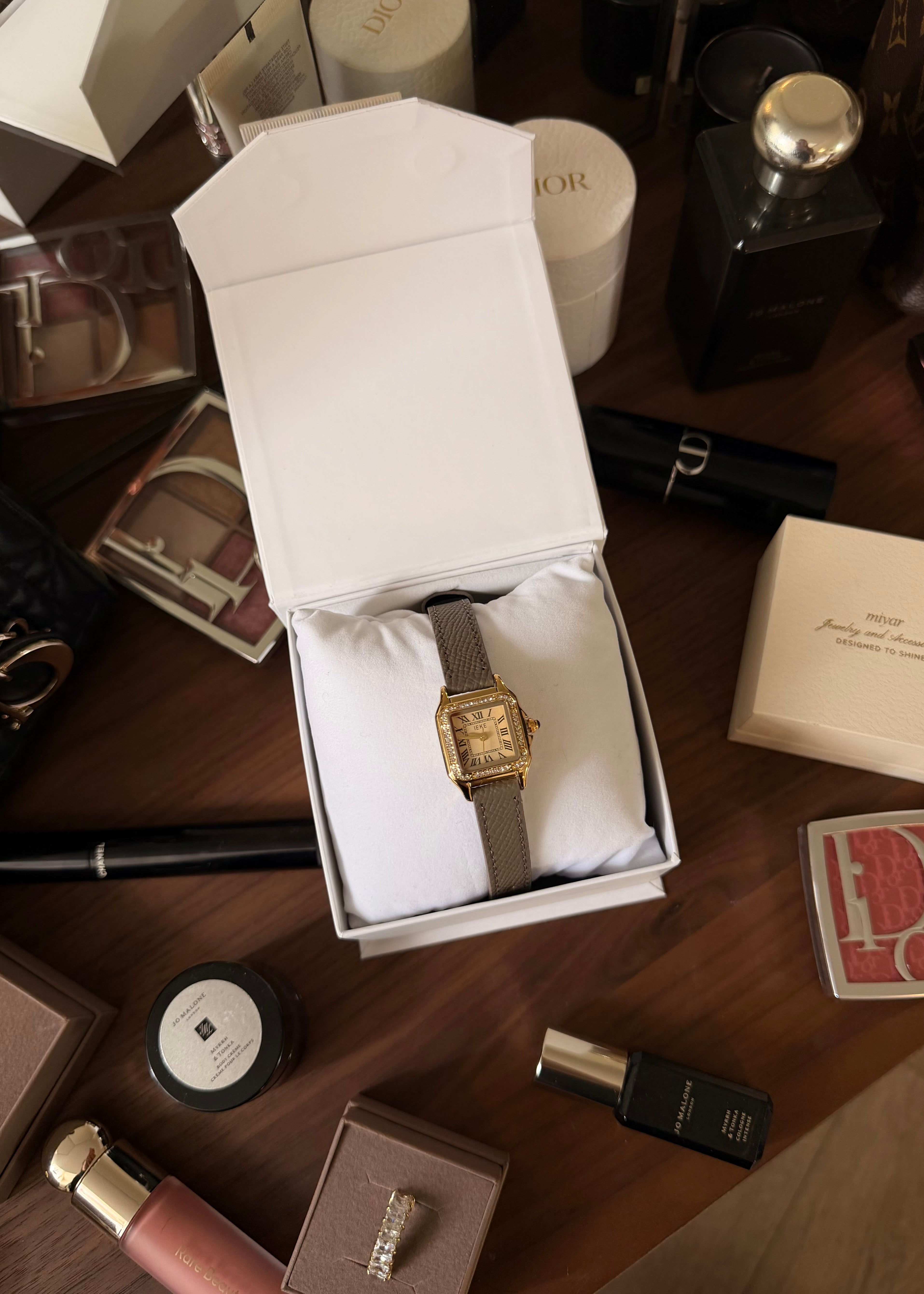 MONTRE ALEYNA CUIR TAUPE