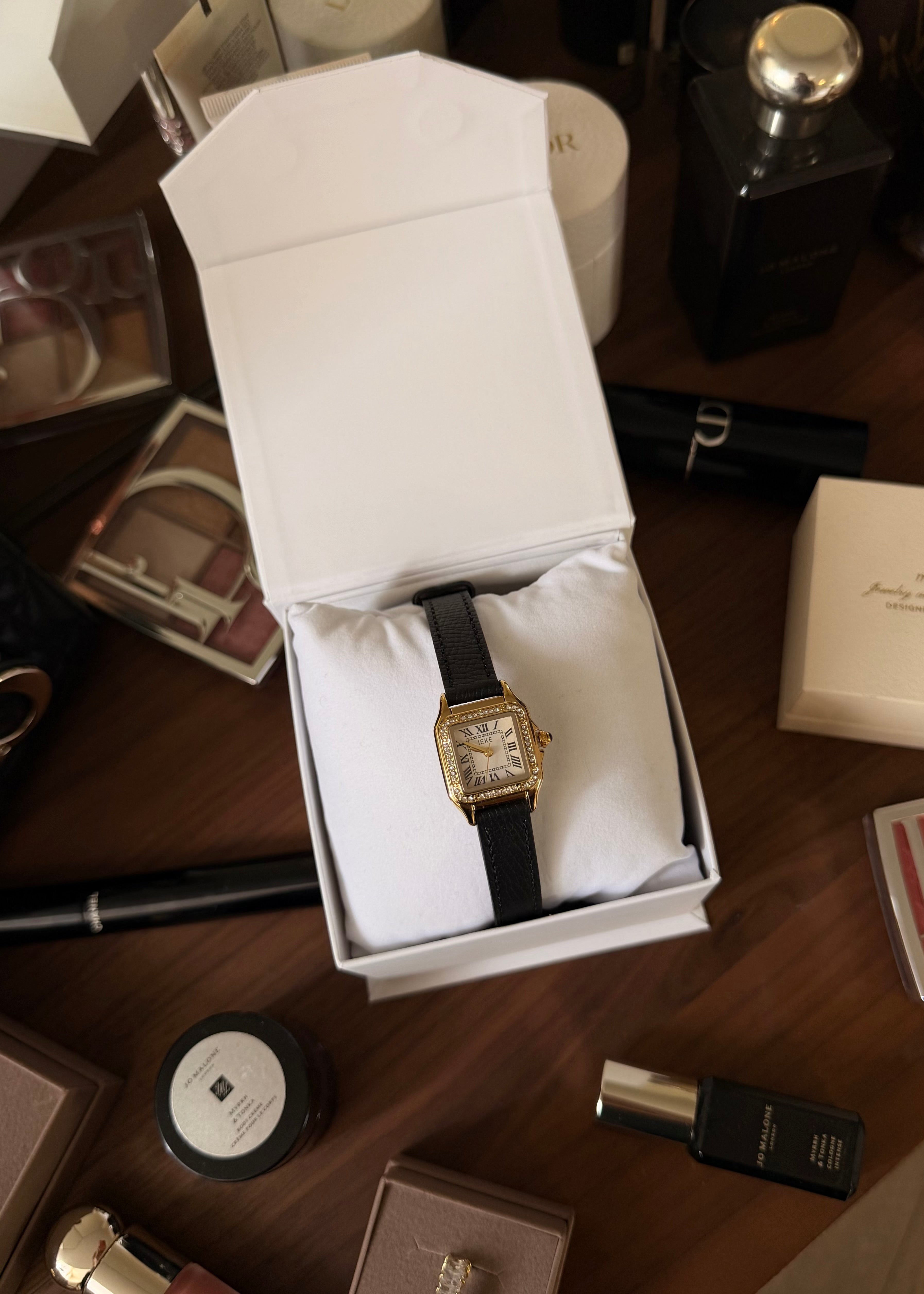 MONTRE ALEYNA CUIR NOIR